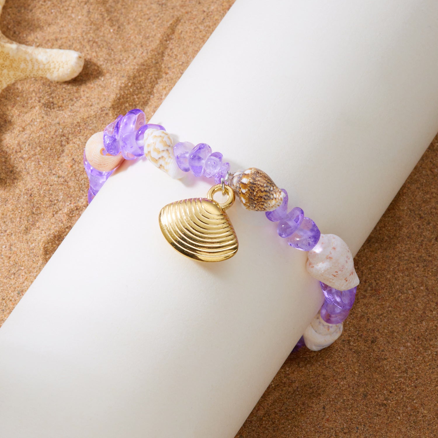 Wholesale  Gravel Starfish Shell Bracelet Bohemian Summer  Bracelet