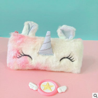 Wholesale Back to School  Winter Plush Pencil Cartoon  Bag