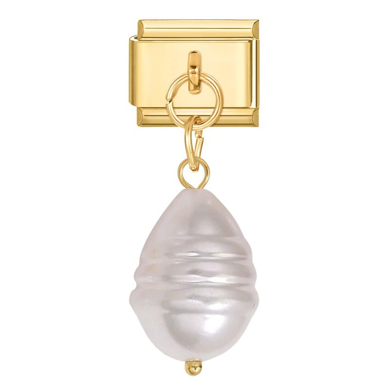 Wholesale Italian Charm Bracelet 9mm DIY Splicing Gold Pendant Stainless Steel Composable Bracelet