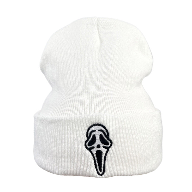 Wholesale  Horror Skull Embroidered Knitted Hat