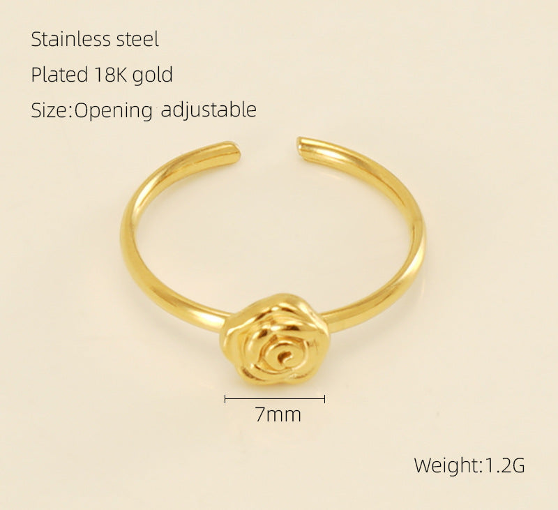 Wholesale  titanium steel plating 18K opening adjustable ring