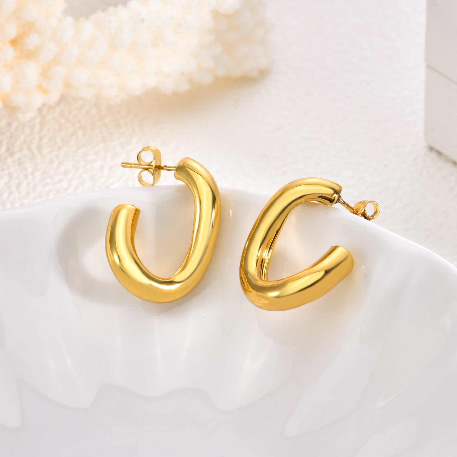 Wholesale Stainless steel gold earrings