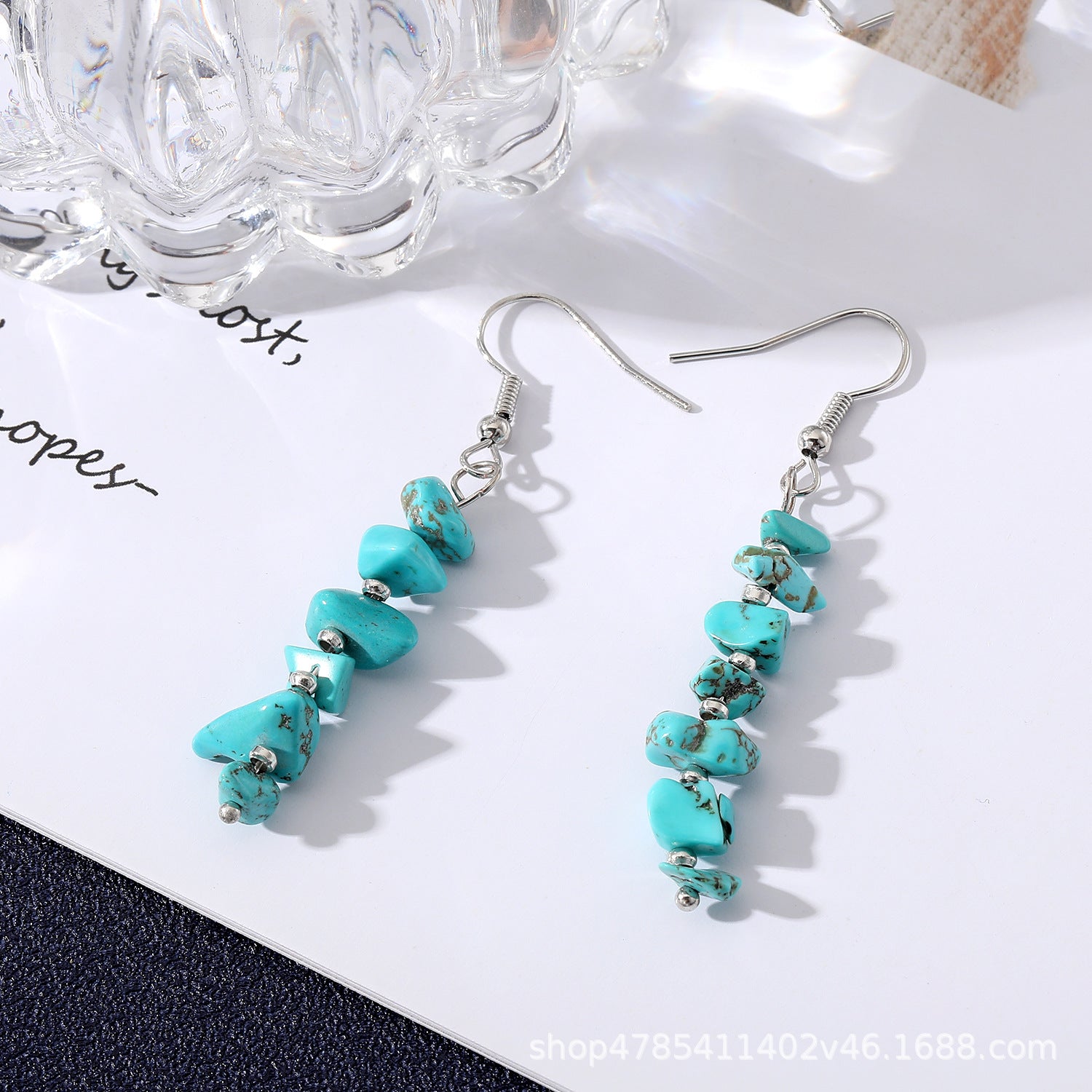 Wholesale Turquoise Tassel Earrings Long Colorful Design Sweet Girl Style Fashion Accessory
