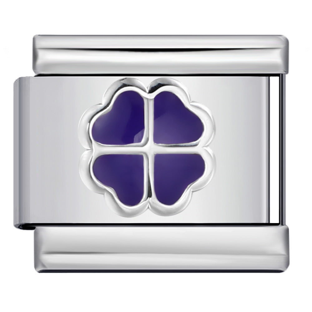 Wholesale  Italian module Colorful oil dripping bracelet stainless steel