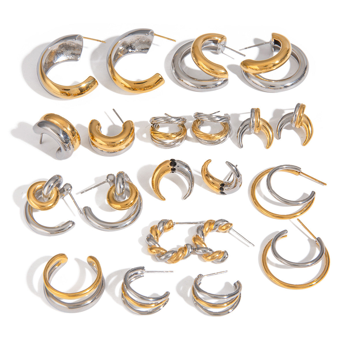 Wholesale  gold and silver color matching two-color stainless steel jewelry