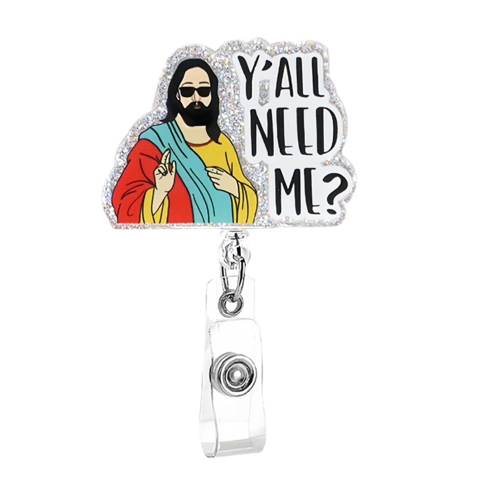 Wholesale Jesus Badge Reel Keychain