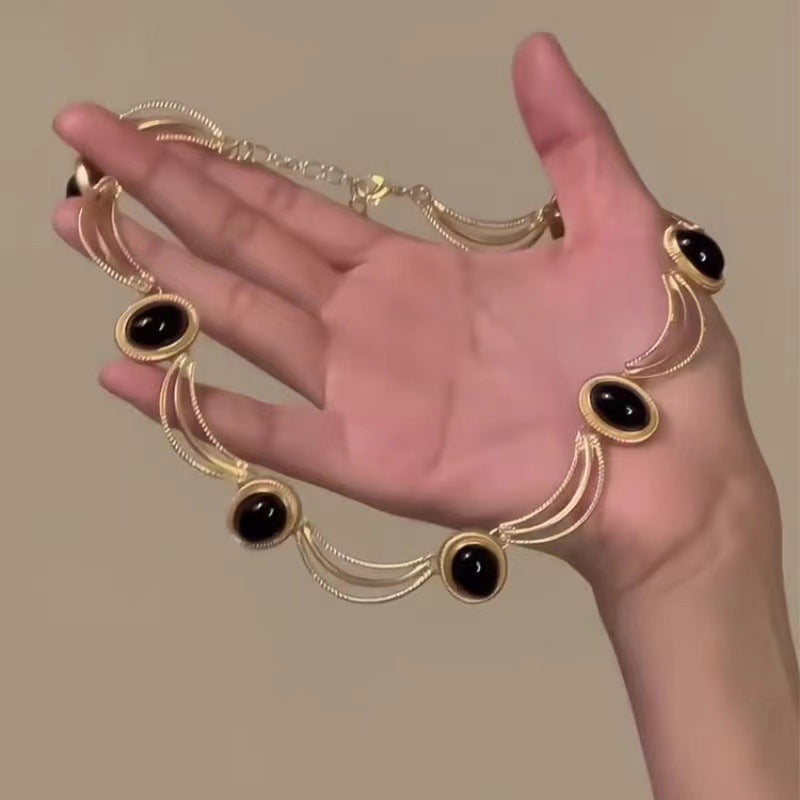 Wholesale Tourmaline  Necklace  Light Luxury Clavicle Chain