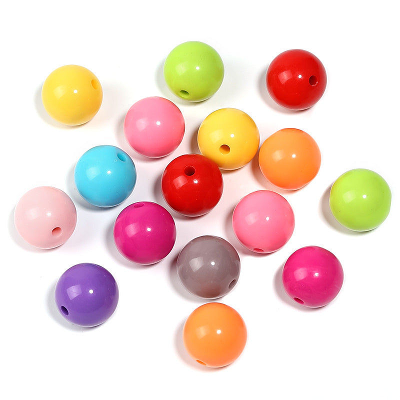 Wholesale 50pcs 20mm Solid Color Acrylic Round Beads Solid Color Straight Hole Beads Diy Accessories ACC-BDS-BLG051