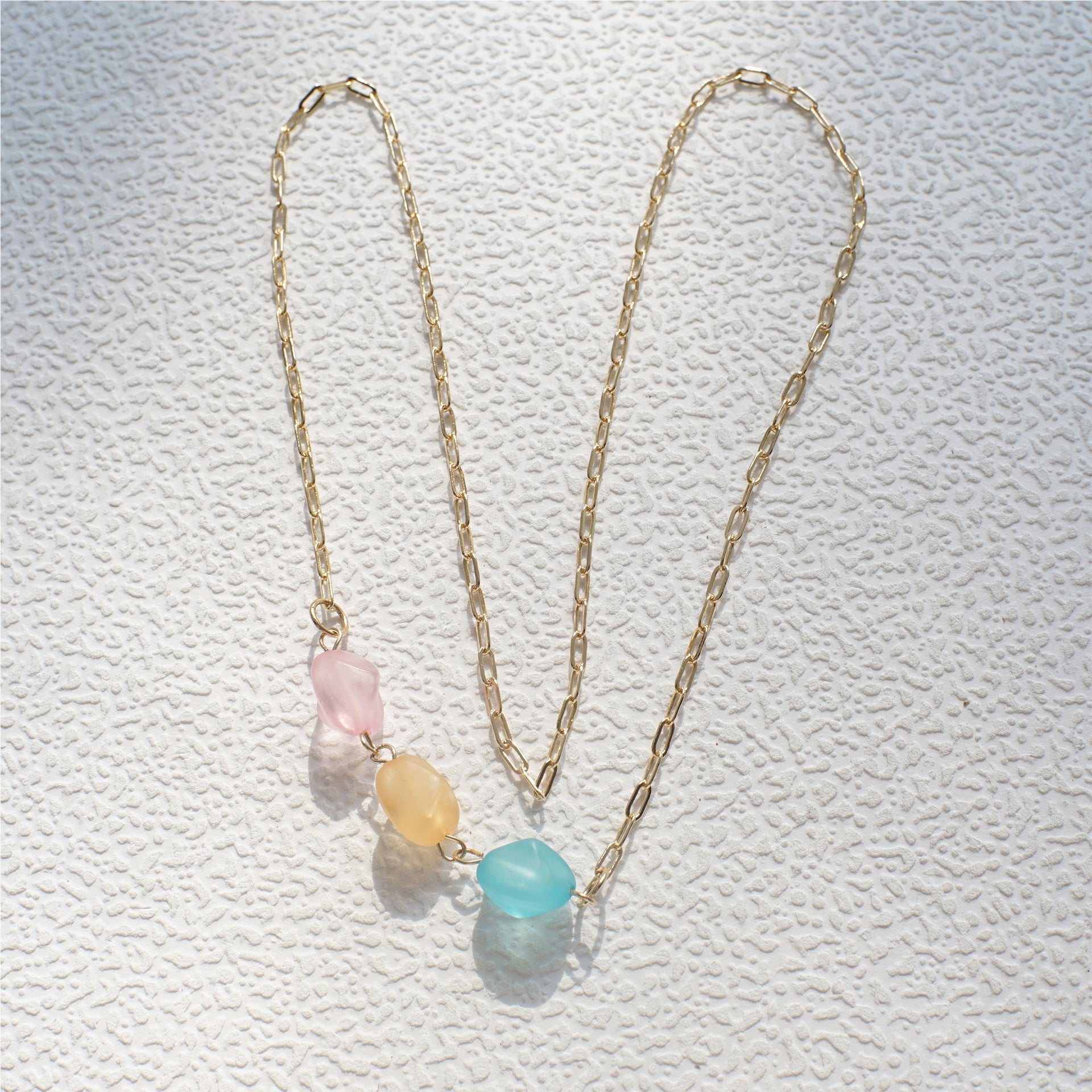 Wholesale 5pcs/ pack Dopamine-Colored Sun Star and Heart Copper Necklace and Pendant