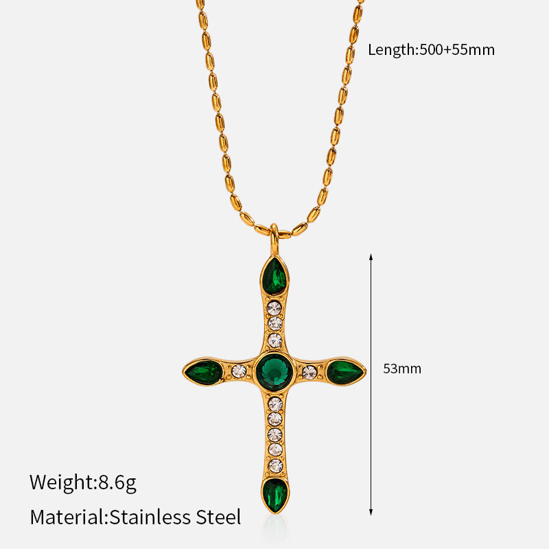 Wholesale Stainless Steel Cross Necklace Retro Necklace