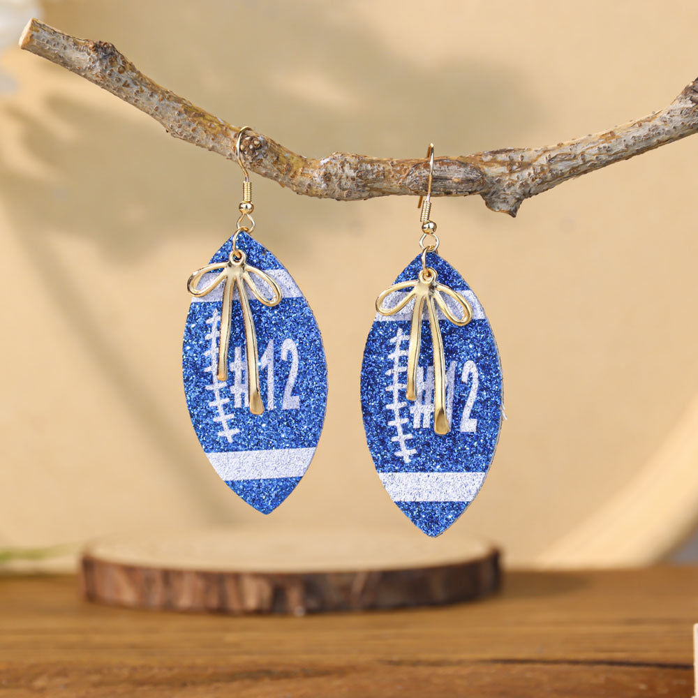 Wholesale Sequined Football Earrings