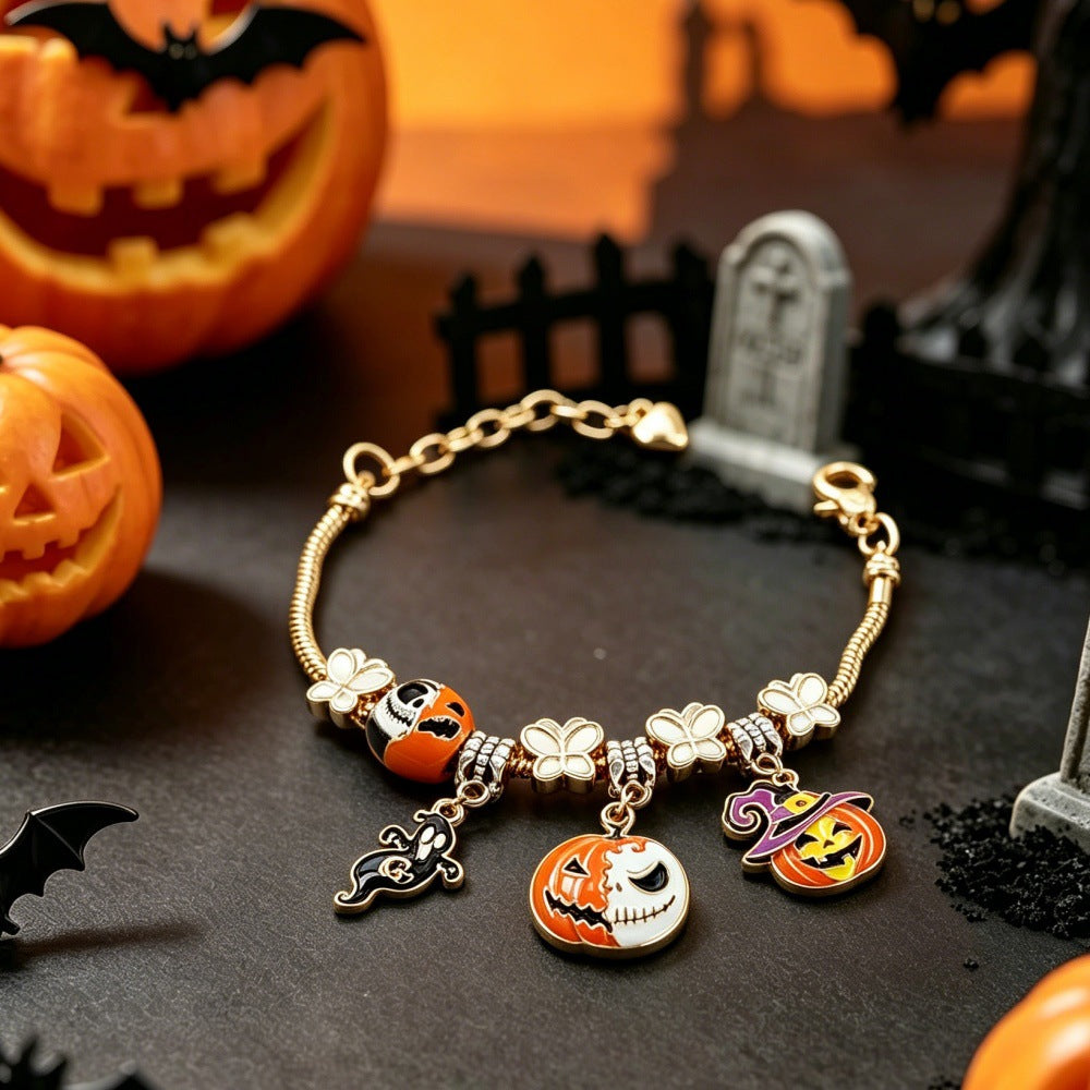 Wholesale Gold Alloy  Beaded Pendant Bracelet DIY Cartoon Charms Unisex Fashion Jewelry Accessory Party Gift