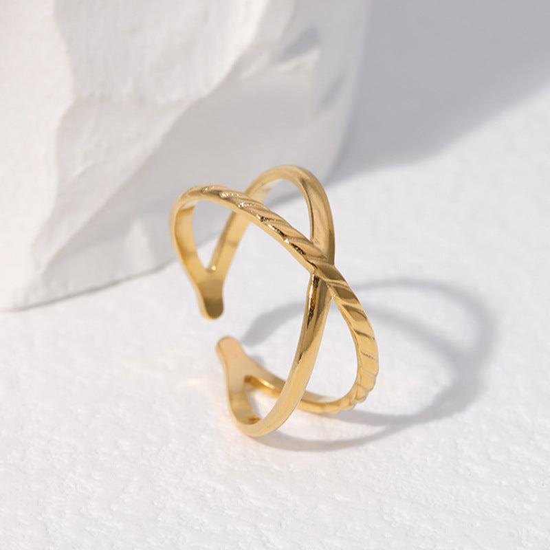 Wholesale Leaf Heart Shape Open Stainless Steel Rings ACC-RS-Manguo005