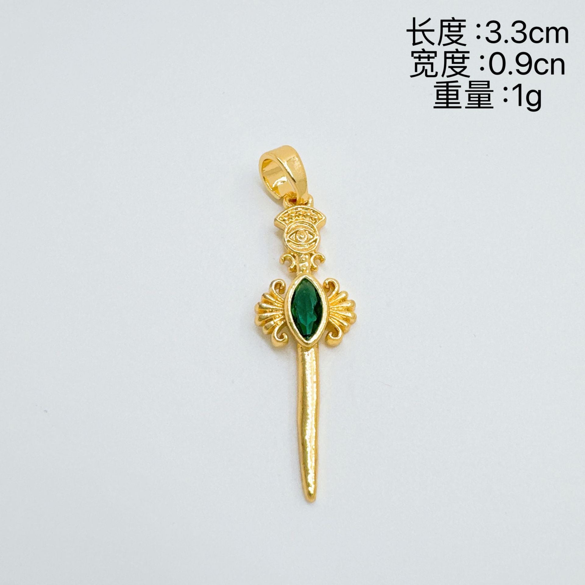 Wholesale Gold Plated Copper Cross Sword Pendant Necklace European Style Fashion Accessory for Women