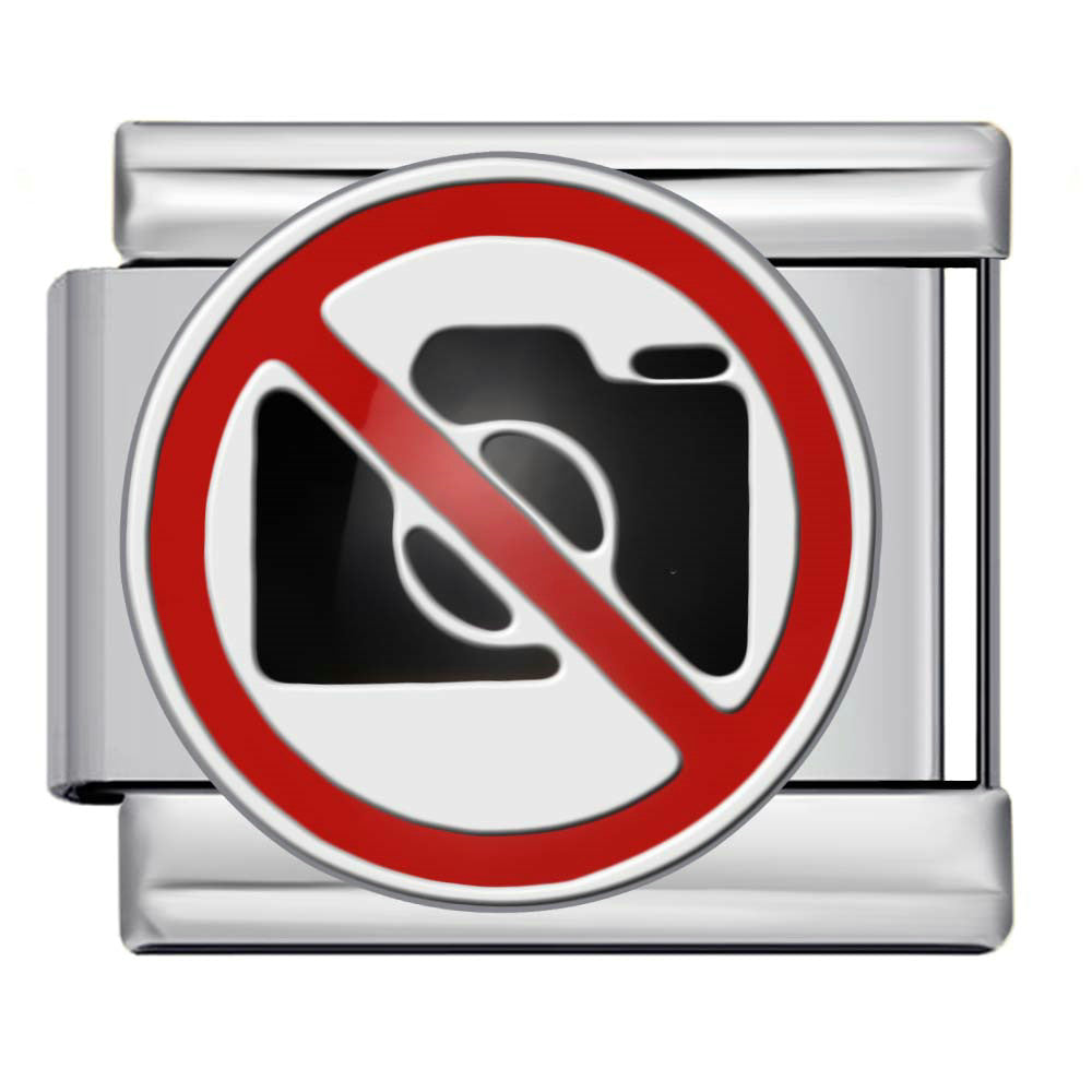 Wholesale 9mm Italian Charm Starter Bracelets DIY Prohibition Sign Stainless Steel Composable Bracelet