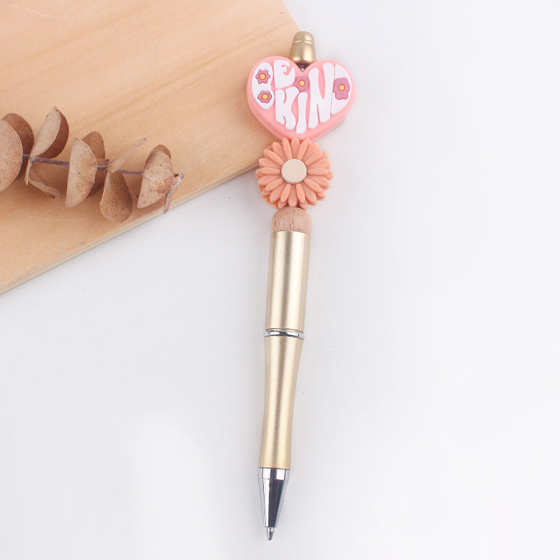 Wholesale beaded pen creative DIY cartoon daisy love silicone gum beaded pen
