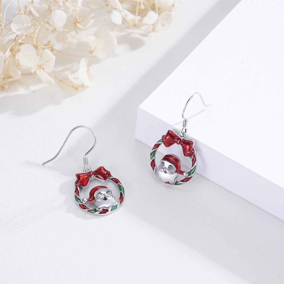 Wholesale Christmas Snowman Bow Bell Hoop Earrings