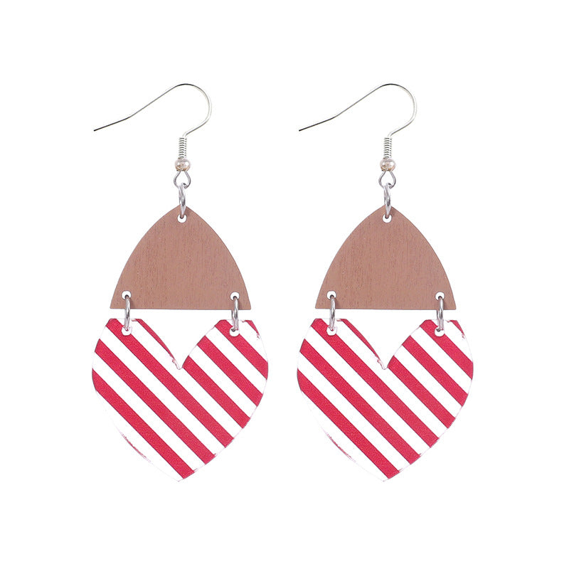 Wholesale Independence Day Star Earrings Striped Love Acrylic Stitching Earrings