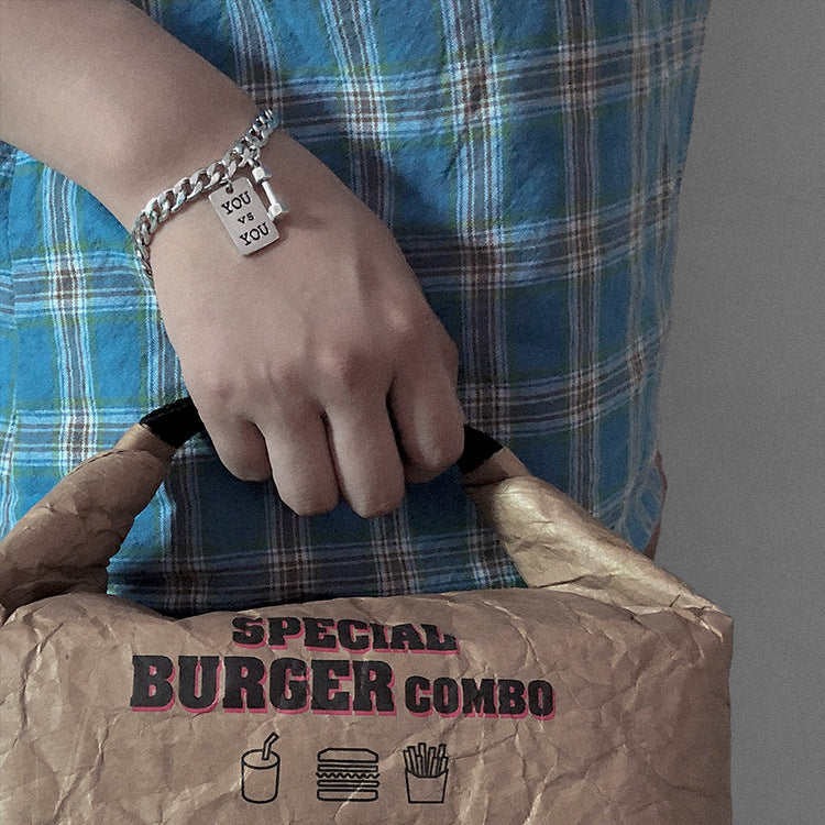 Wholesale Men's Simple Personality Hip-hop Titanium Steel Bracelet ACC-BT-Leisuo003