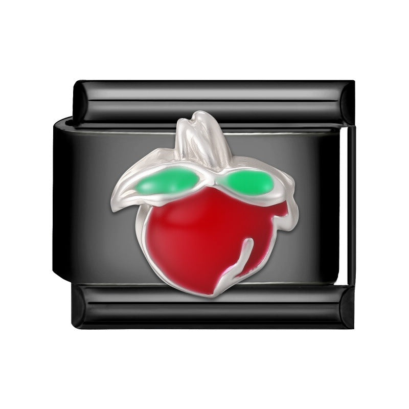 Wholesale 9mm Italian Charm Starter Bracelets DIY black Single Section Creative Stainless Steel Composable Bracelet