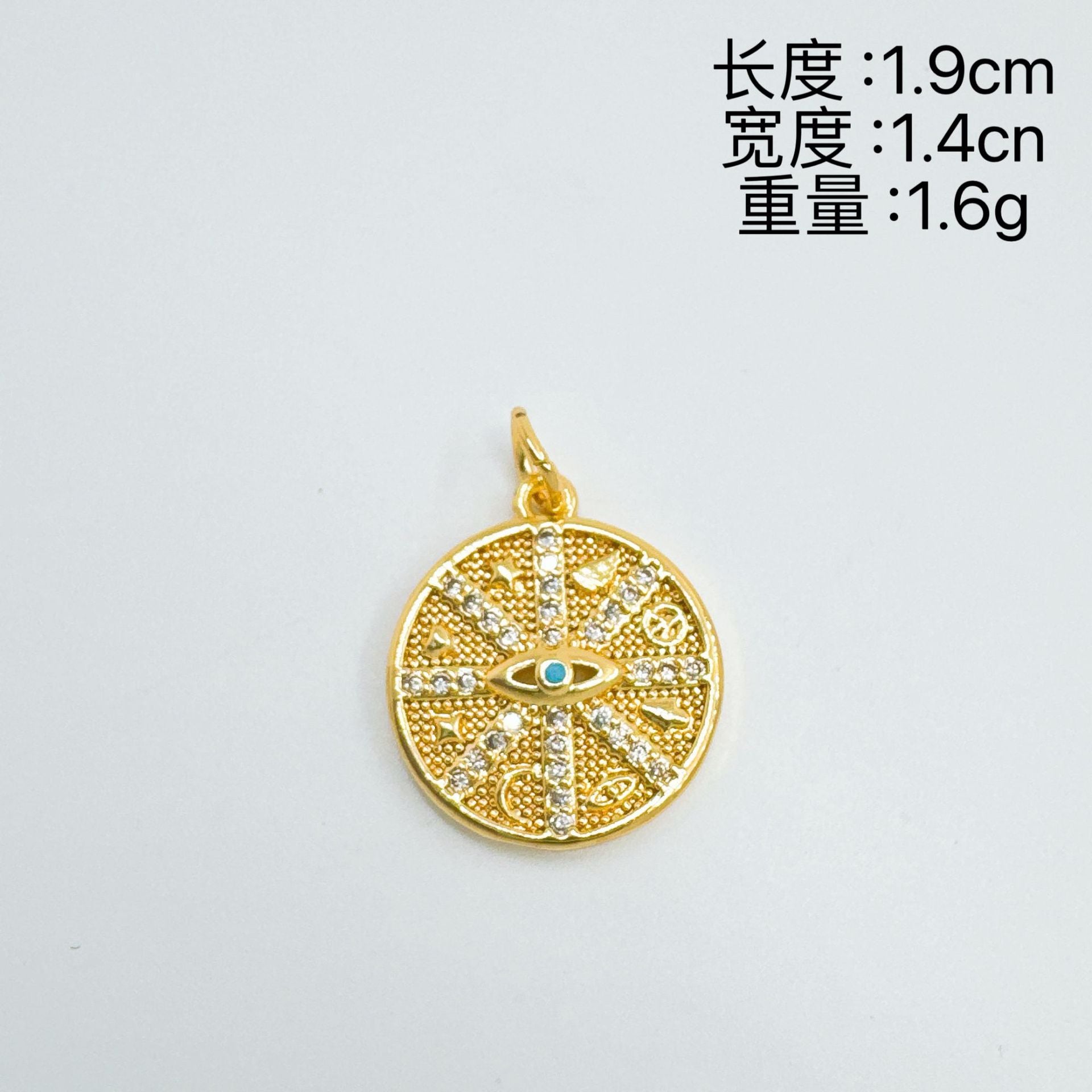 Wholesale Gold Plated Copper Evil Eye Necklace Pendant,  Sweet Cool Style Fashion Accessory for Resale