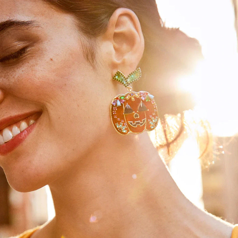 Wholesale  Earrings – Skull Pumpkin Witch Bat Designs,  Zinc Alloy Stud and Dangle,  Fashion Accessory for Party Gift Resale