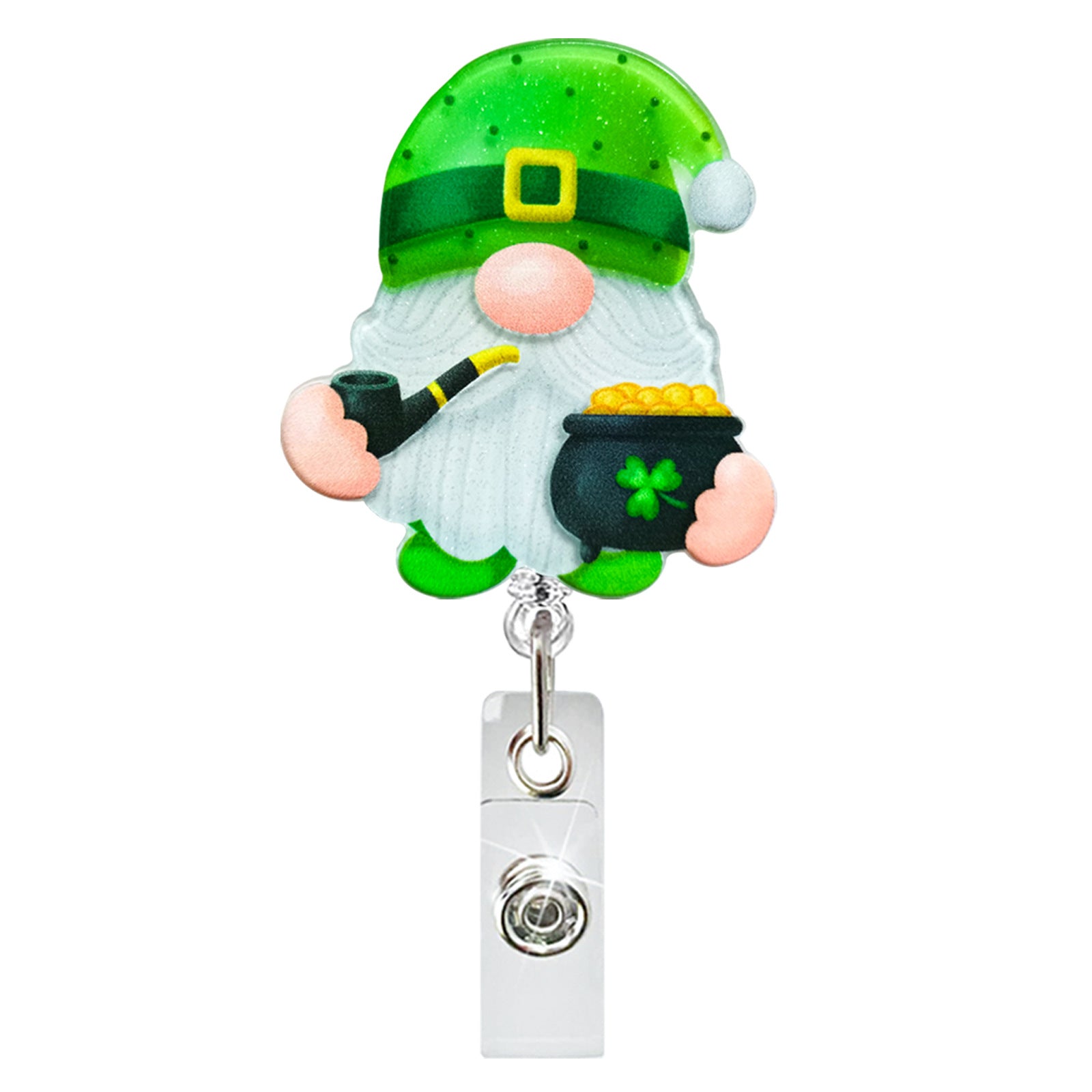 Wholesale Irish Festival Acrylic Gnome Rotating Doctor Nurse Retractable Keychain ACC-KC-QiDing027