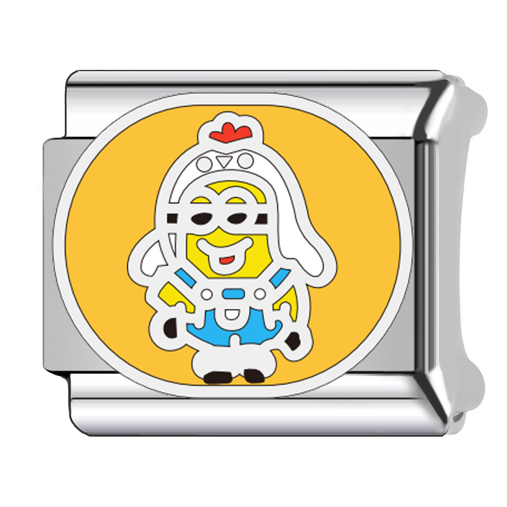 Wholesale Italian Charm Bracelet 9mm DIY  cartoon zodiac Minions elastic Creative Stainless Steel Composable Bracelet