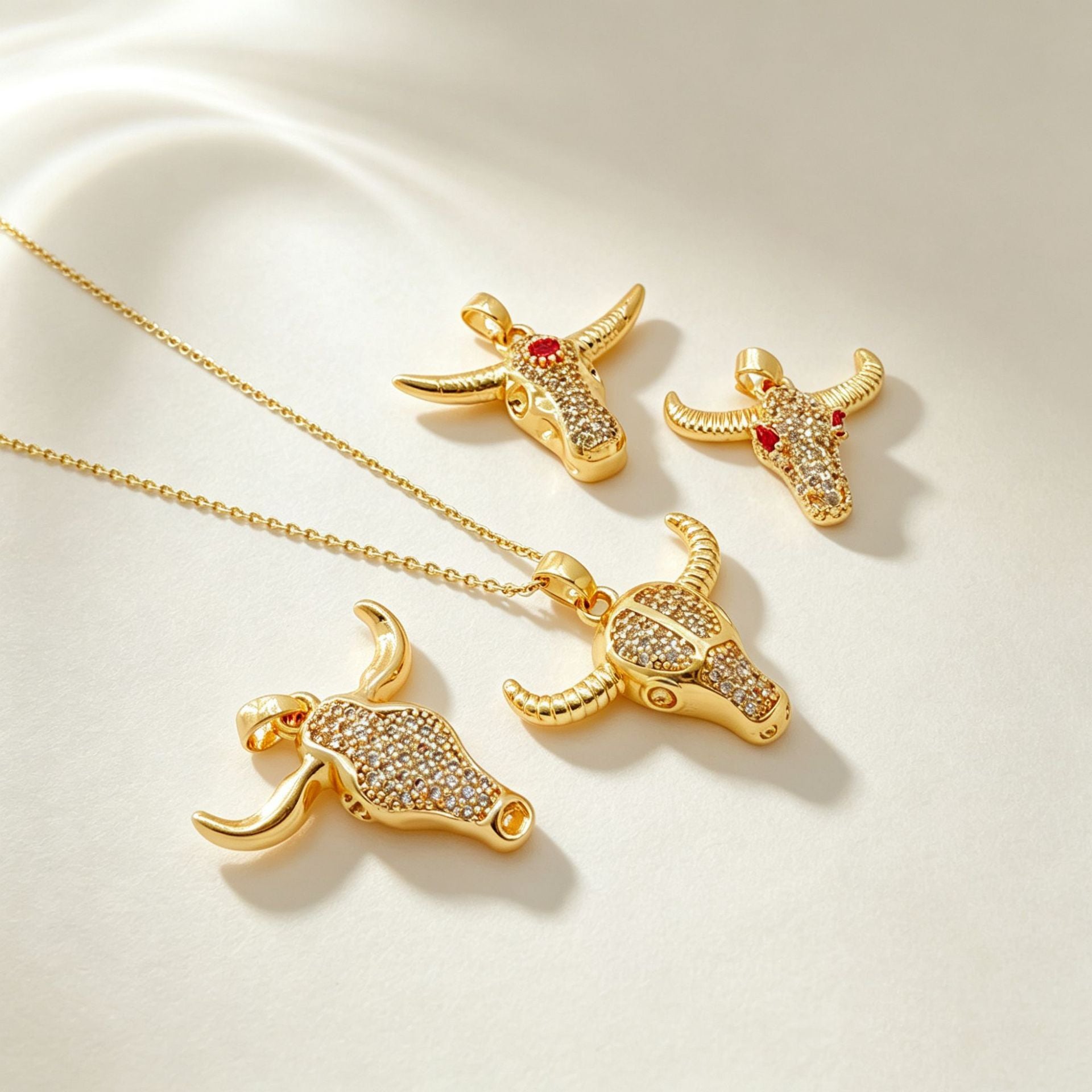 Wholesale Ins Style Cow Head Pendant Necklace