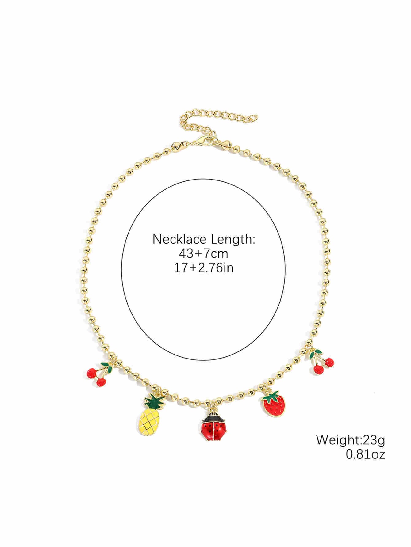 Wholesale  fruit jewelry fresh sweet pearl red cherry pendant necklace