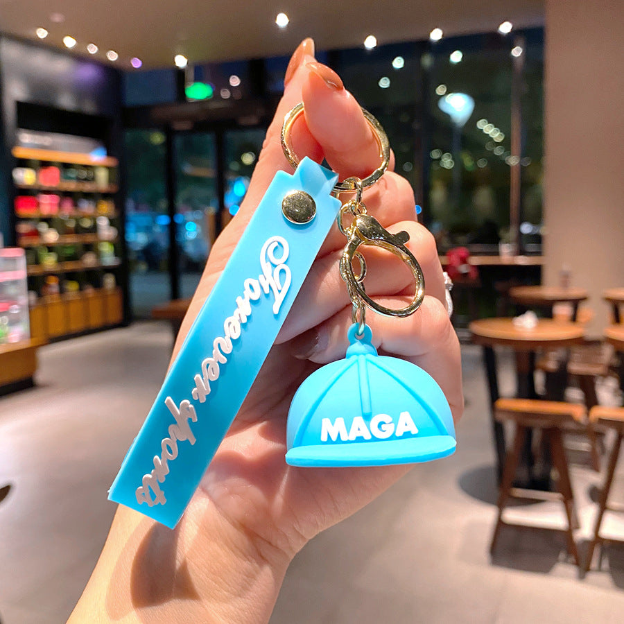 Wholesale Cartoon Hat PVC Soft Keychain Creative Keychain ACCVIP-KC-XinShu003