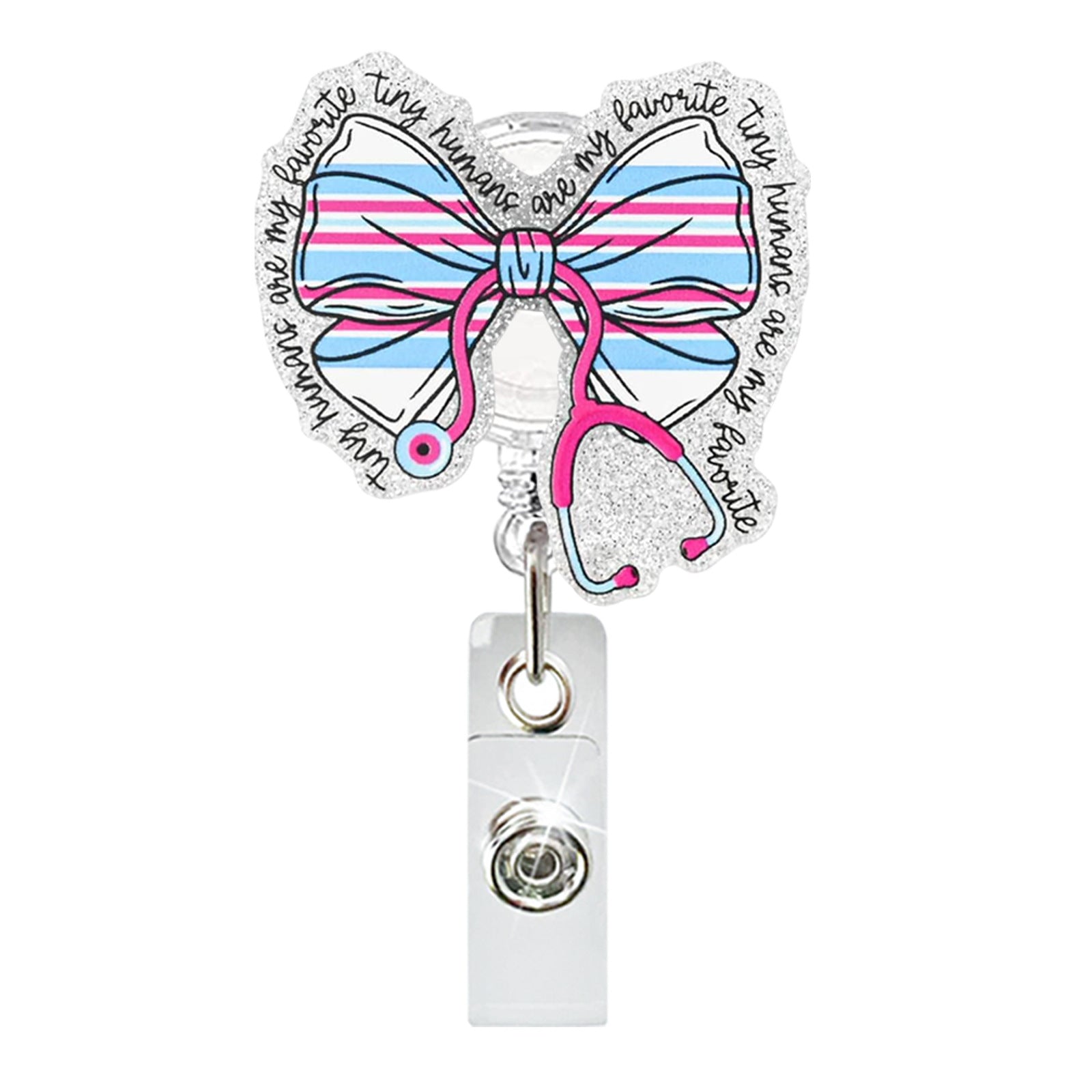 Wholesale acrylic bow English  Badge Reels