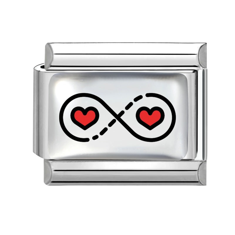 Wholesale Modular Stainless Steel Bracelet with Heart and Sun Motif DIY Craft Supply for Boutique Resale