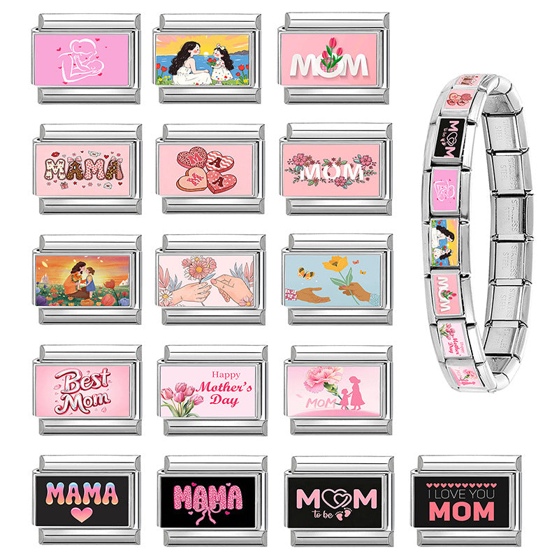 Wholesale Italian-Style Fresh Sweet DIY Bracelet Kit Stainless Steel Jewelry Accessory