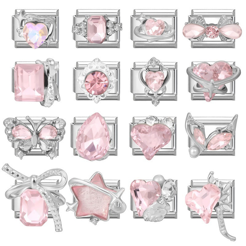 Wholesale Sweet Italian-Style DIY Bracelet Beading Kit ( Includes Crystal Bow,  Heart,  and Star Charms)  — Ideal for Resale in Fashion Accessory Boutiques