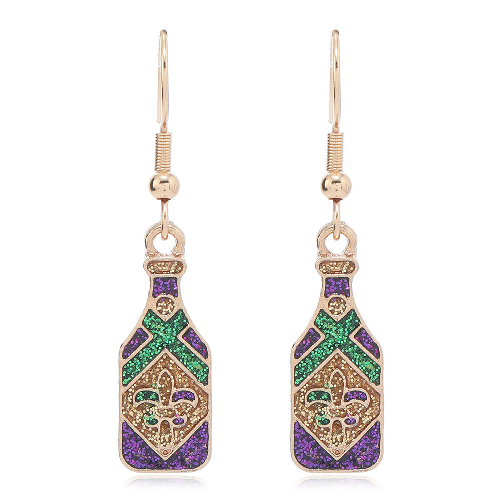 Wholesale Carnival Earrings Glittering Iris Mask Umbrella Dangles