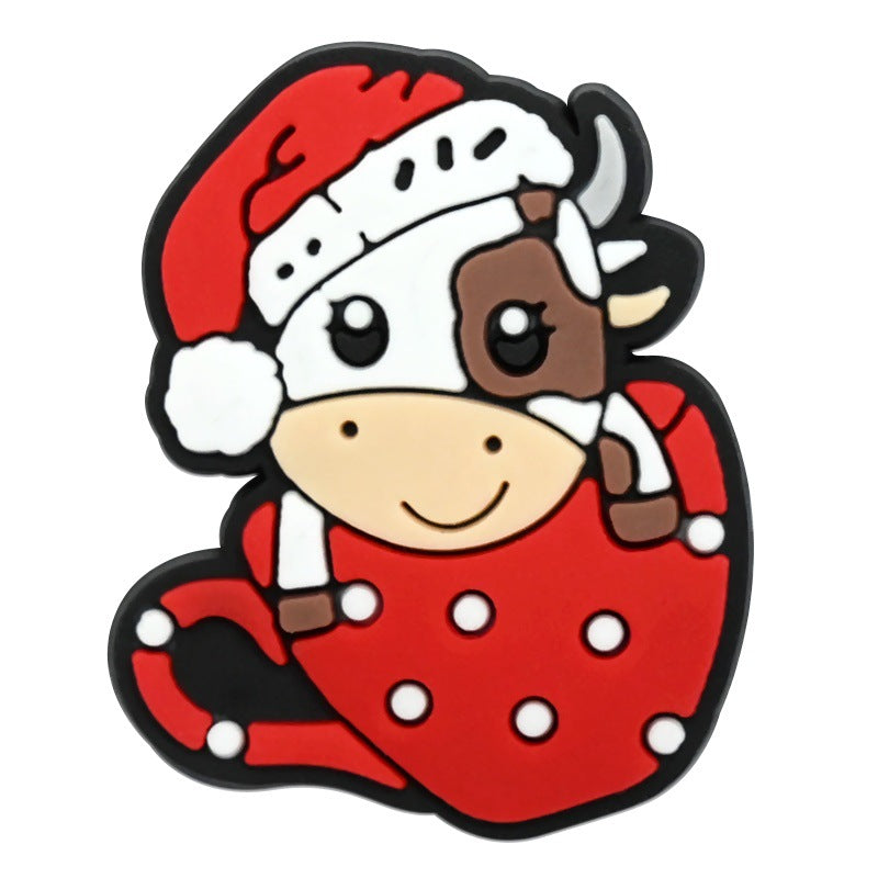 Wholesale  Random 100pcs Christmas animal-themed PVC Soft Rubber Shoe Buckle Decoration