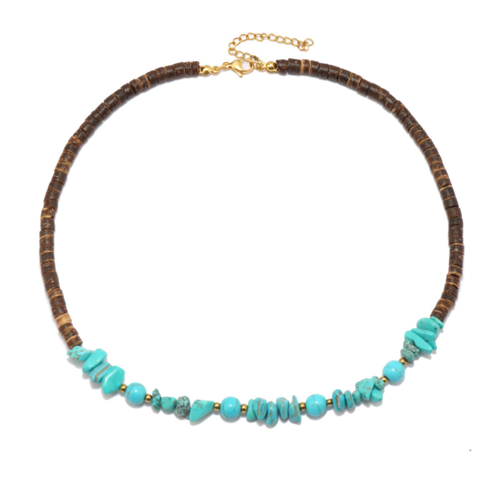 Wholesale 3PCS Turquoise nut shell necklace