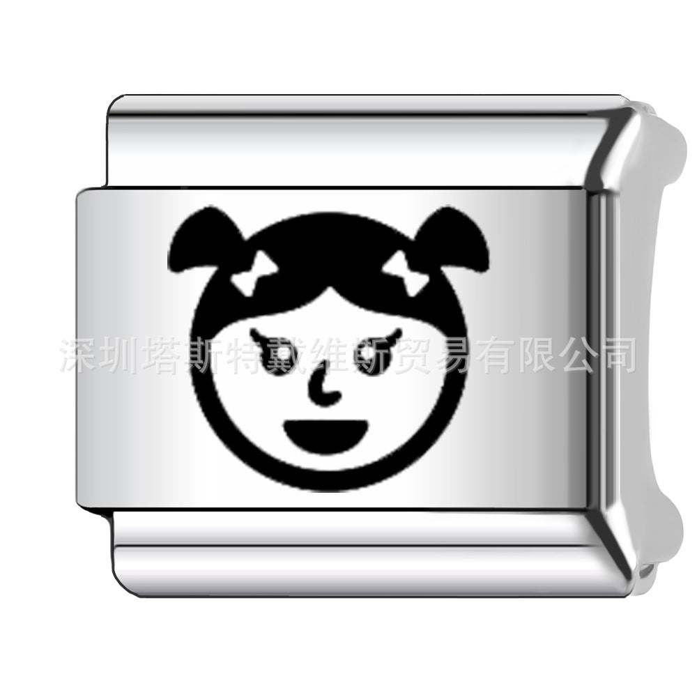 Wholesale 9mm Italian Charm Starter Bracelets DIY square Single Section Creative Stainless Steel Composable Bracelet