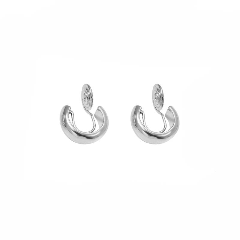 Wholesale Small C- shaped smooth geometric earrings