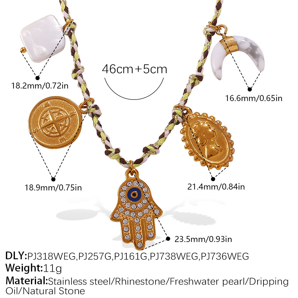 Wholesale DIY pendant knotted rope bracelet colorfast ocean-themed pendant necklace jewelry