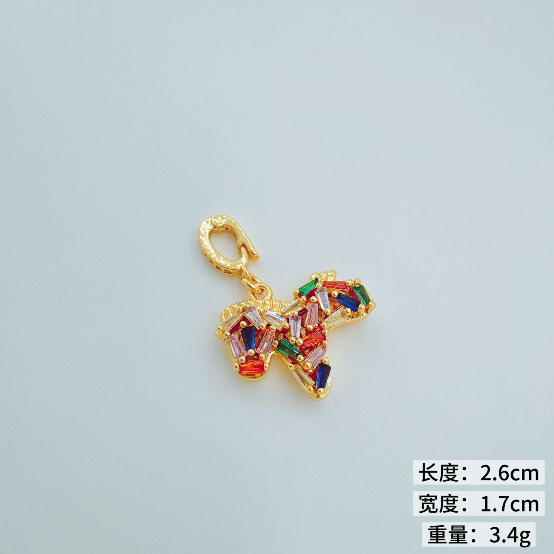Wholesale Small Horse Gourd Pendant Necklace Copper Gold-Plated Trendy Jewelry Gift