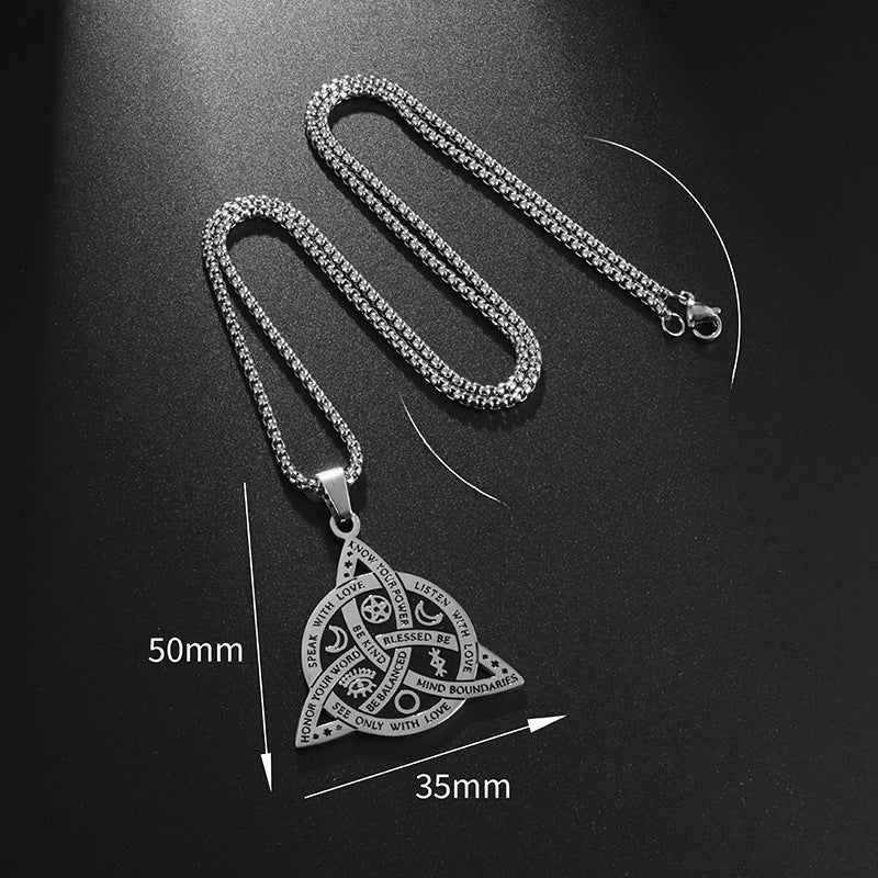Wholesale stainless steel Celtic retro Viking Triangle necklace