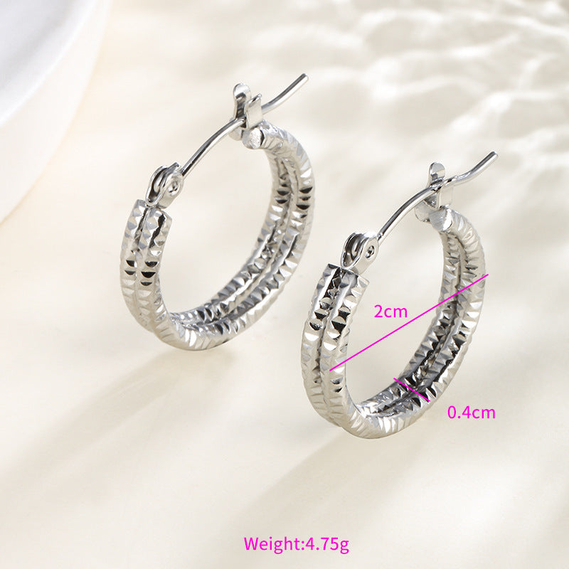 Wholesale Stainless steel heart-shaped large circle earrings