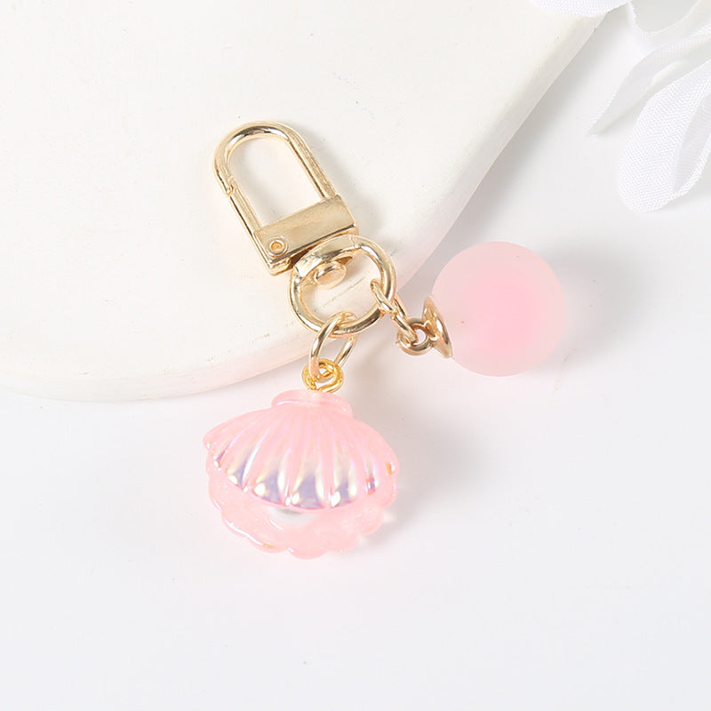 Wholesale Acrylic Colored Shell Keychain Bags and Pendants ACC-KC-HuiMei014