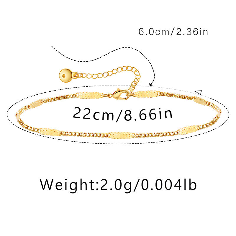 Wholesale electroplating thin chain colorful water-blocking stackable arrow butterfly anklet