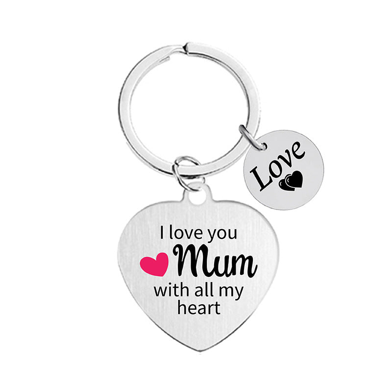 Wholesale Color Printing Family Affection Inspirational Dad Mom Sister Brother Metal Keychain Holiday Gift ACC-KC-Ganggu019