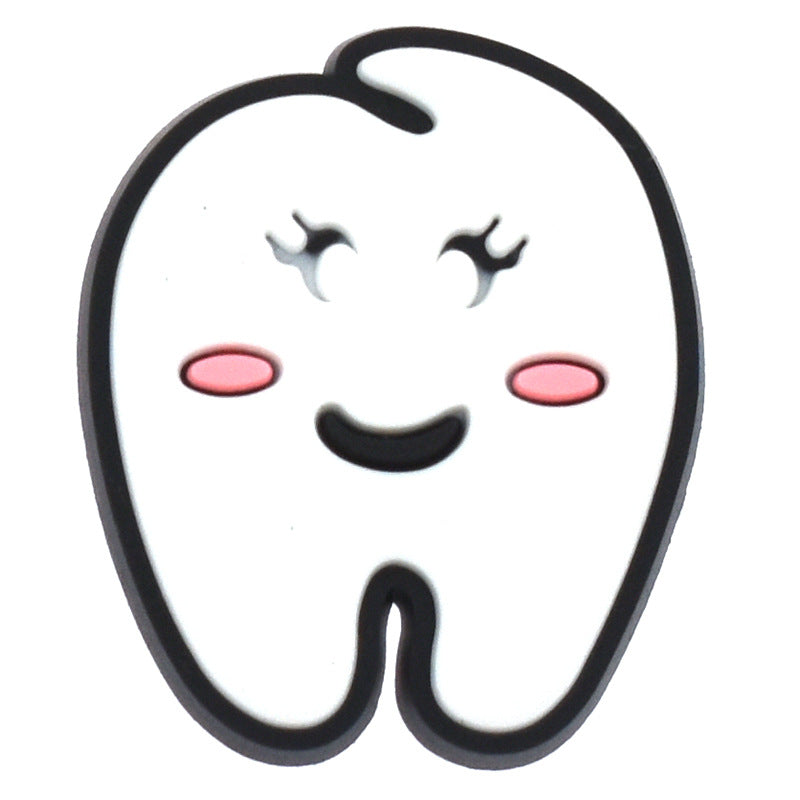 Wholesale Random 100pcs  cartoon toothbrush   PVC Soft Rubber Shoe Buckle Decoration