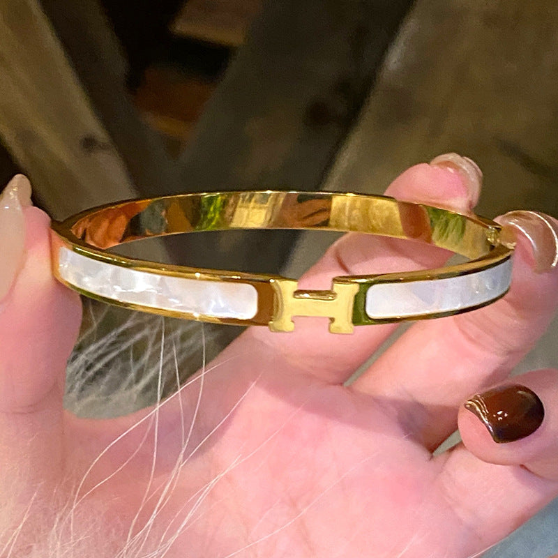 Wholesale Light Luxury Full Diamond Titanium Steel Bracelet ACC-BT-XKL003