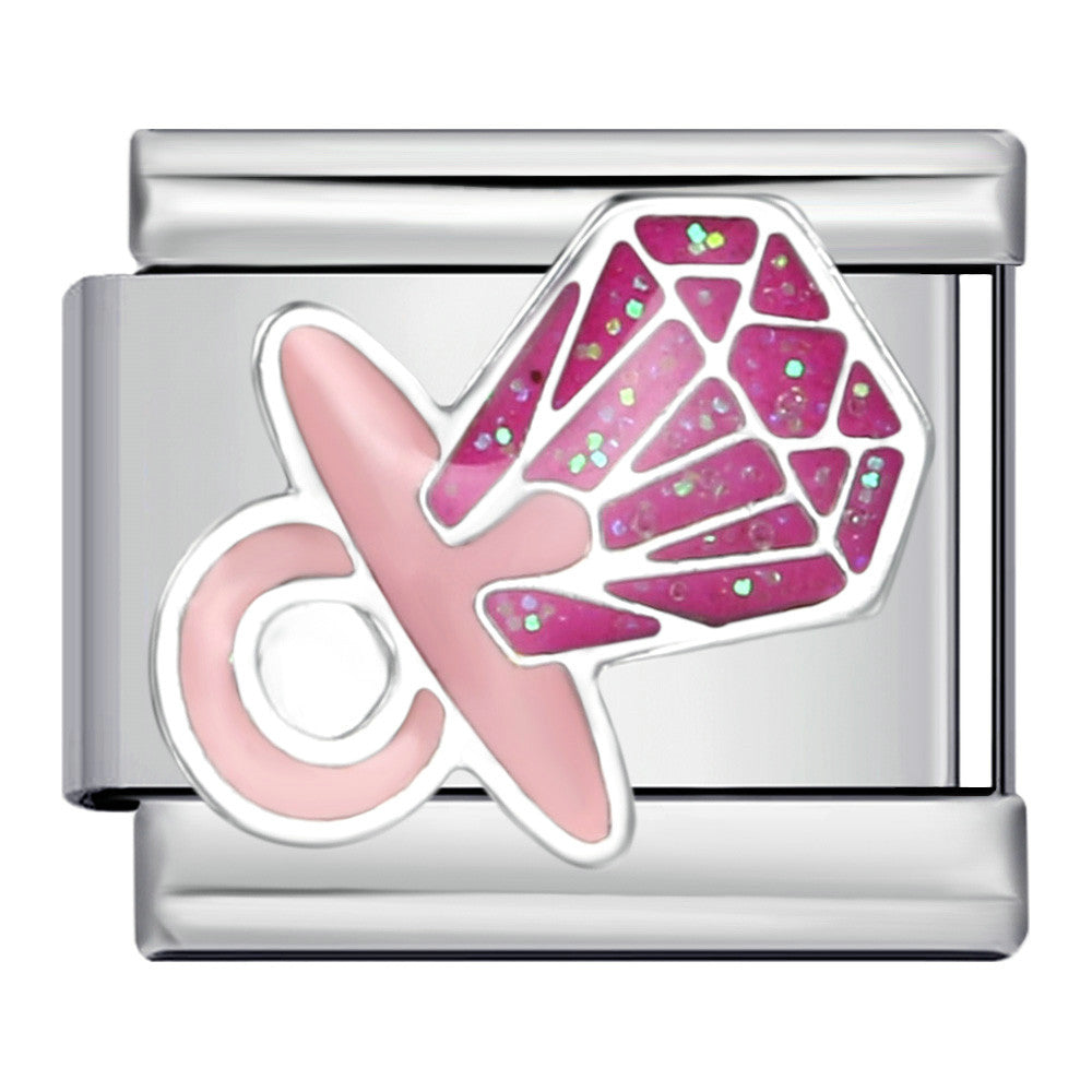 Wholesale Italian Module Bracelet Titanium Steel Welding Oil Dropping DIY Charms